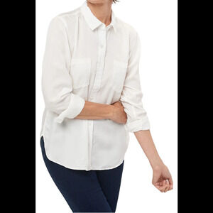 Laurie Felt TENCEL Button-Front Shirt White - Regular